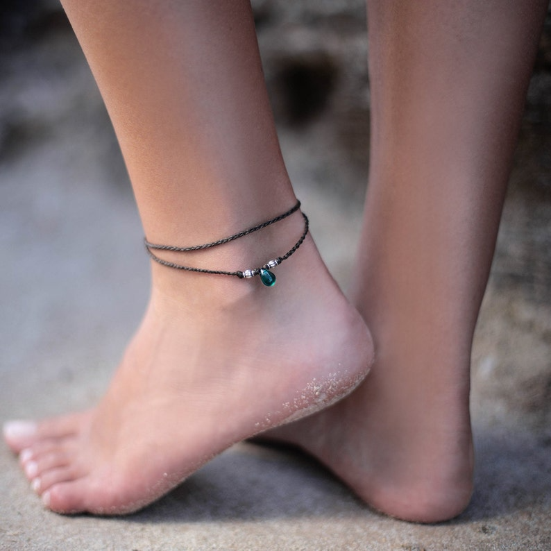 Crystal Teardrop Anklet