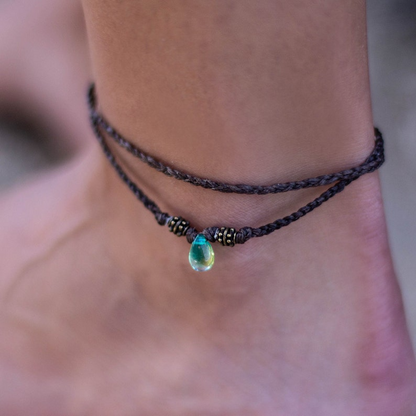 Crystal Teardrop Anklet