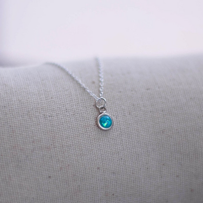 Tiny Opal Pendant Necklace