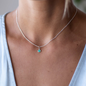 Tiny Opal Pendant Necklace